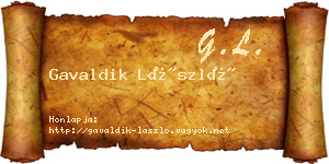 Gavaldik László névjegykártya