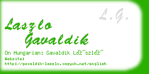 laszlo gavaldik business card